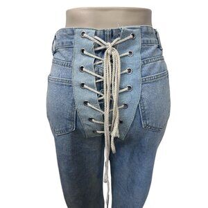 Women’s Lace-Up Back Jeans – Trendy & Fashion-Forward NWOT